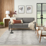 Nourison tapis Abstract Hues ABH03 GRYWT GREY WHITE 5X8 099446906489 interior 3