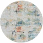 Nourison tapis Ankara Global ANR09 IVORY MULTI 4xRND 099446475022 flat C