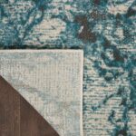 Nourison tapis Maxell MAE08 IVTL IVORY TEAL 5X7 099446880222 CRB