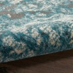 Nourison tapis Maxell MAE08 IVTL IVORY TEAL 5X7 099446880222 TX01