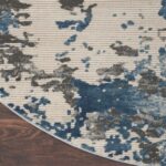 Nourison tapis Rustic Textures RUS08 GRYBL GREY BLUE 8XRND 099446836021 CR