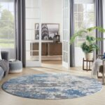 Nourison tapis Rustic Textures RUS08 GRYBL GREY BLUE 8XRND 099446836021 interior 3